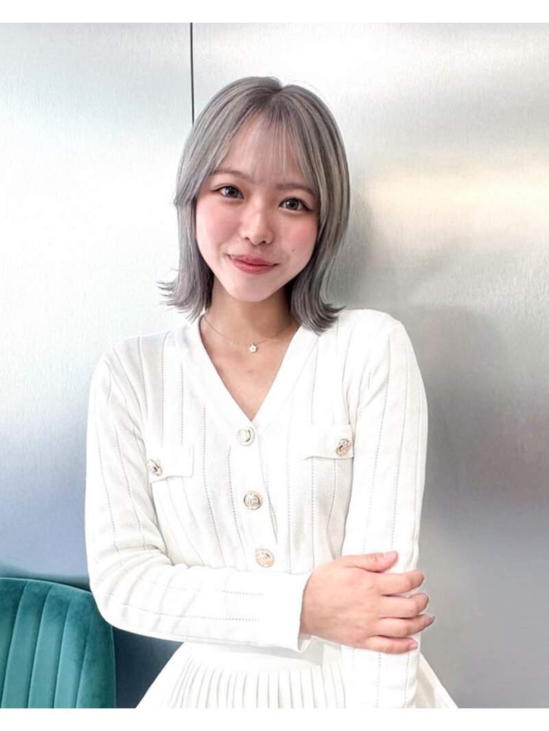 【annex松田】韓国くびれボブ /ホワイトグレージュ/ハイトーン