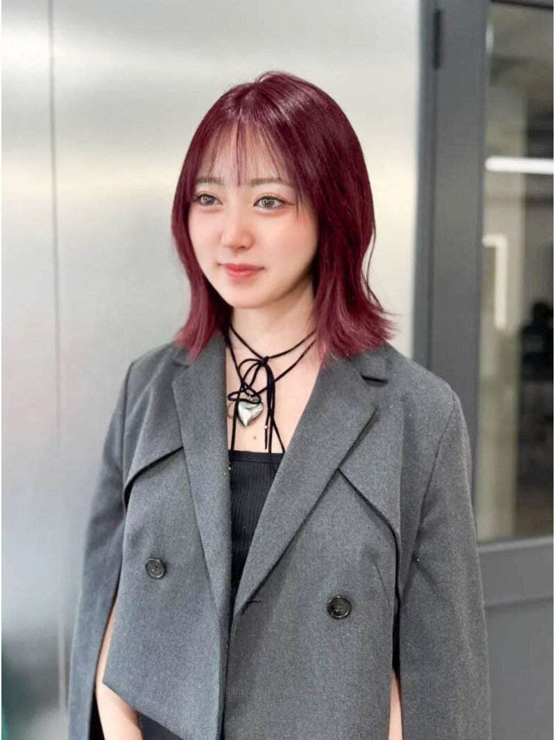 【annex松田】切りっぱなし韓国ボブ&times;ワインレッド