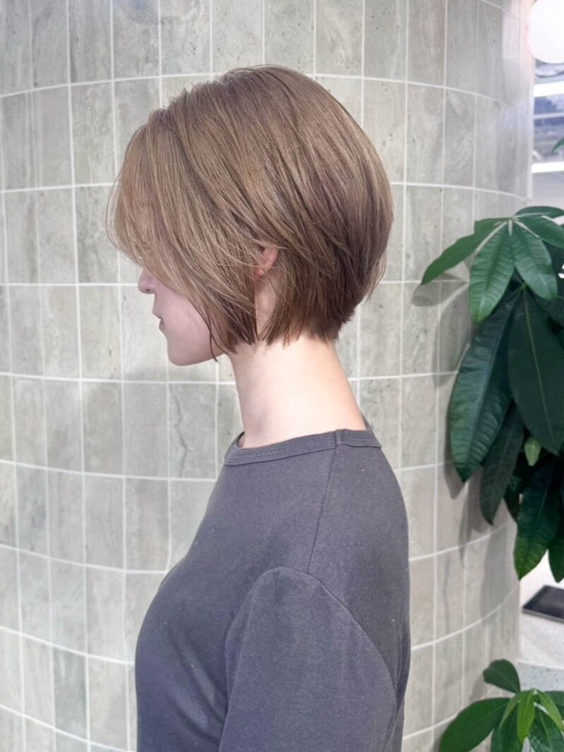 ミルクティーベージュ&times;ショート